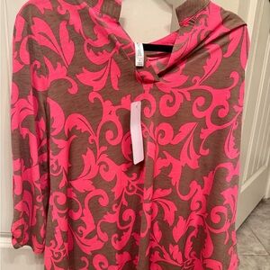 Scarlett Pink and Brown Blouse